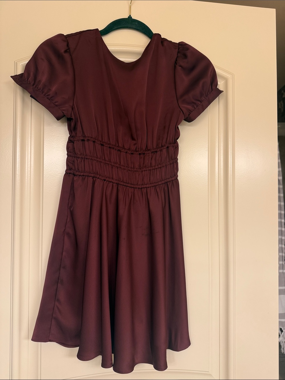 Sunday Best Burgundy Satin Party Dress for Kids